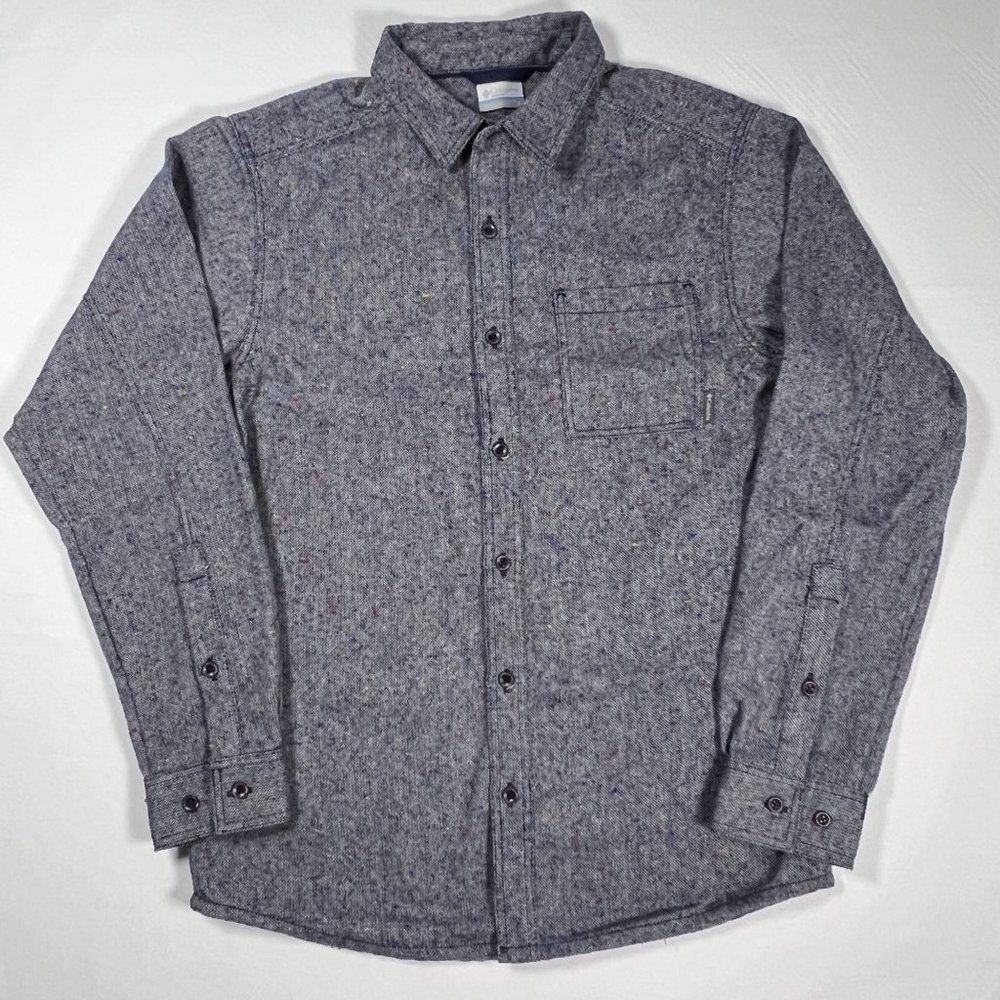 Columbia Sage Butte Long Sleeve Shirt Men's Small‎ Button Down Gray Multicolor